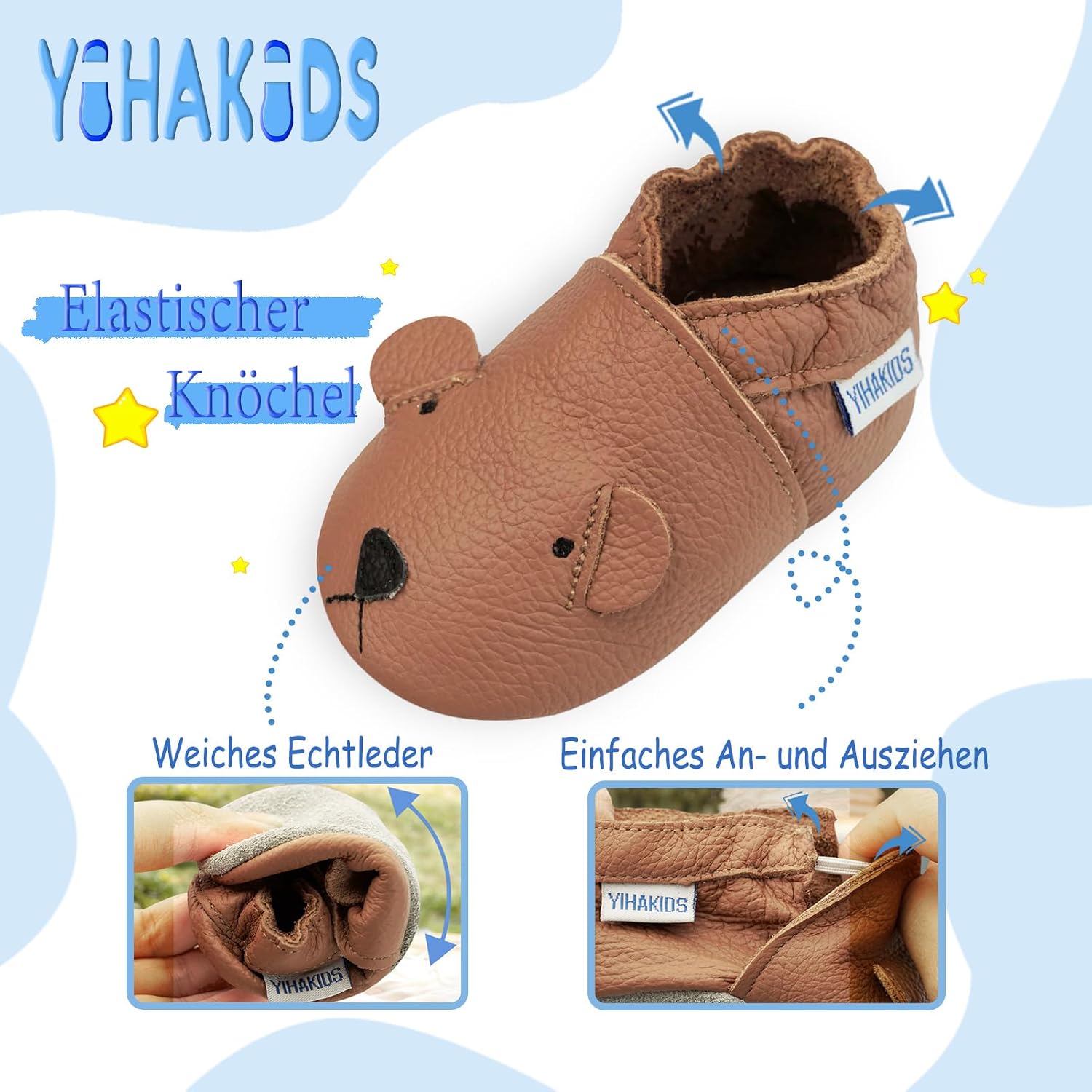 YIHAKIDS Baby Shoes Baby Shoes First Walking Shoes Made of Soft Genuine – Bild 3