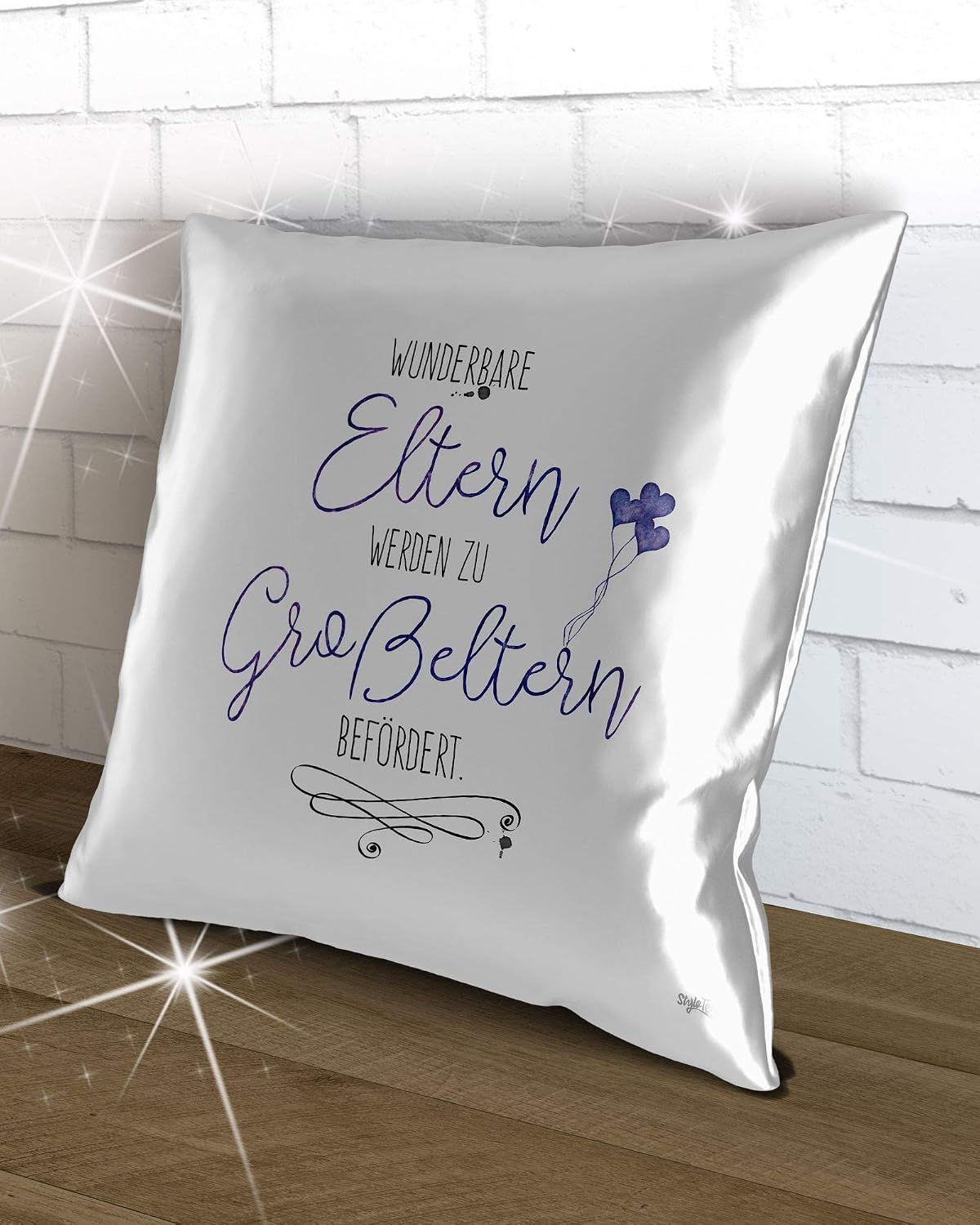 Cushion - Gift for Expecting Grandparents - Decorative Cushion Printed in Highest Print Quality & Designed in Germany - Wonderful Parents Are Promoted to Grandparents - for Birth – Bild 5