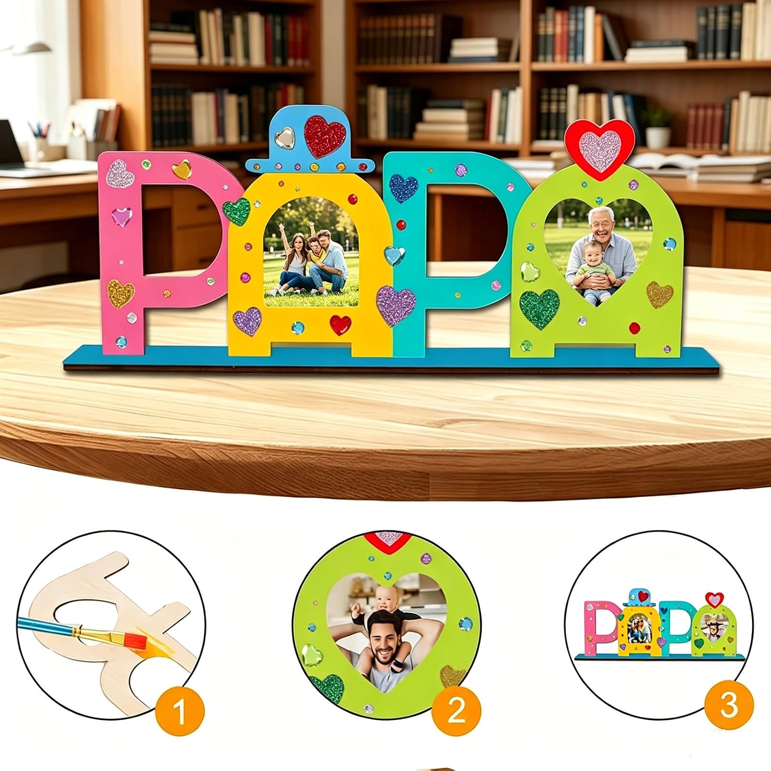 DIY Picture Frame Set, Dad Picture Frame, Wooden Letters, Father's Day Gift for Dads, Dad's Birthday Gift, Dad Picture Frame, DIY Craft Set for Gift, Father's Day, Birthday, Christmas – Bild 3