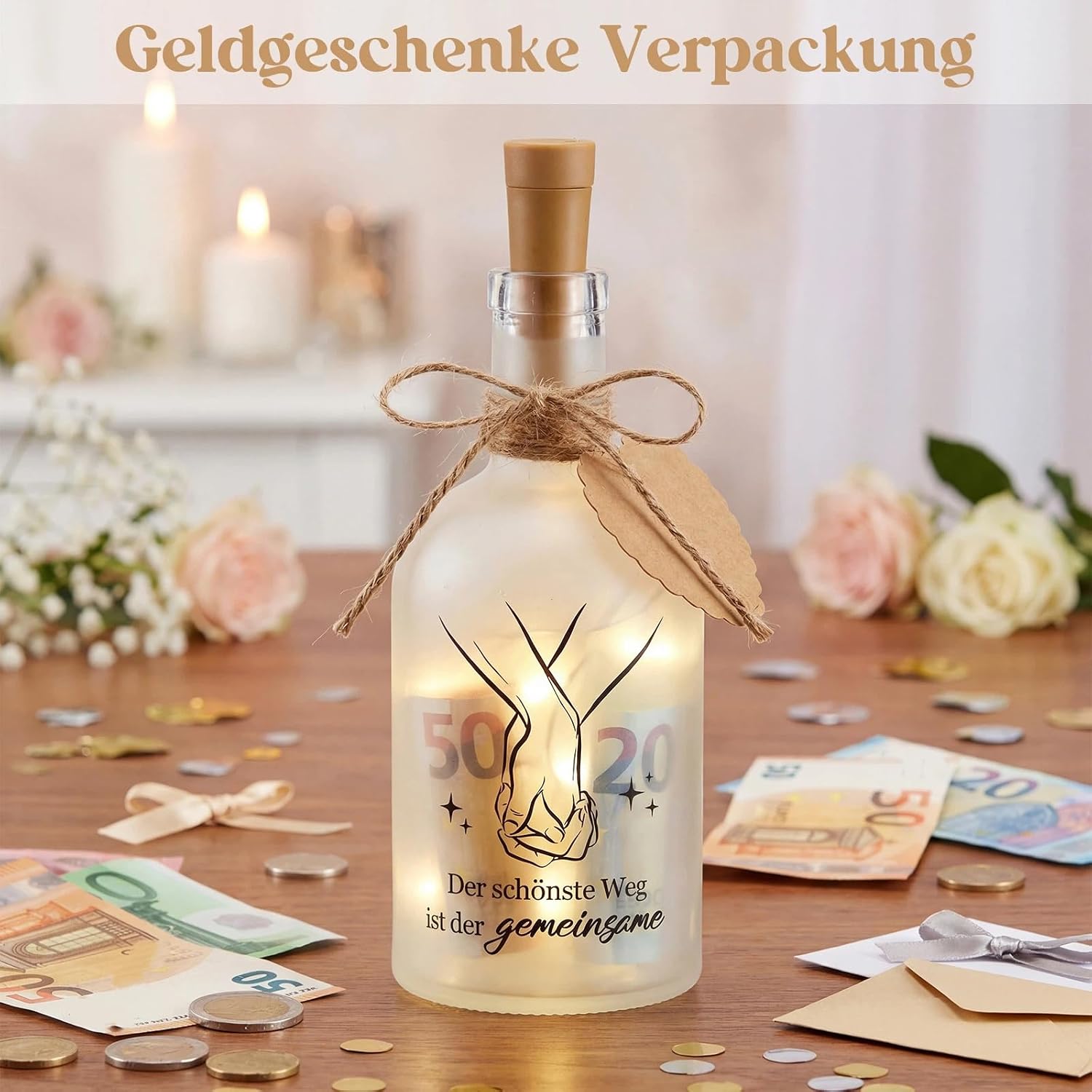 BBTO Wedding Message Bottle Gift Wedding Money Gift Light Bottle – Bild 3