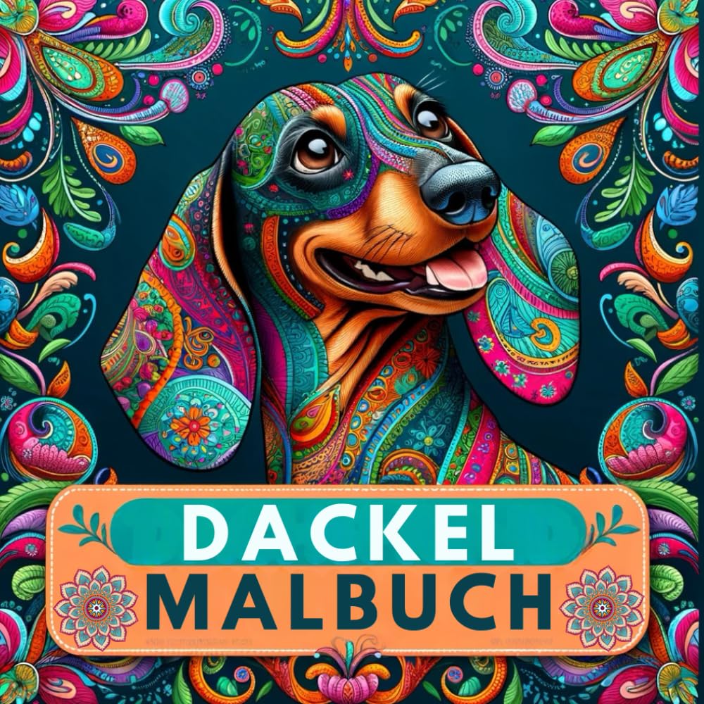 Dackel Malbuch: Ideal für Erwachsene zum Stressabbau | Mit 50 Motiven unter anderem von Dackelmandalas und Dackeln zum Ausmalen und Entspannen