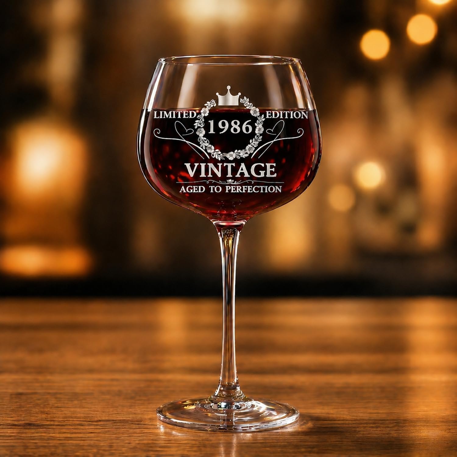 1986 Gift 40th Birthday Women - 16oz Wine Glass with Gift Box – Bild 2