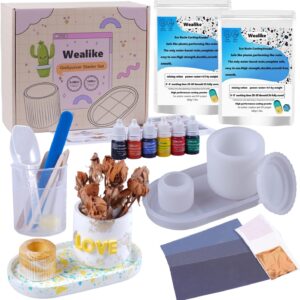 Wealike Casting Powder Starter Set 1360 g for DIY Candle Holders & Trays