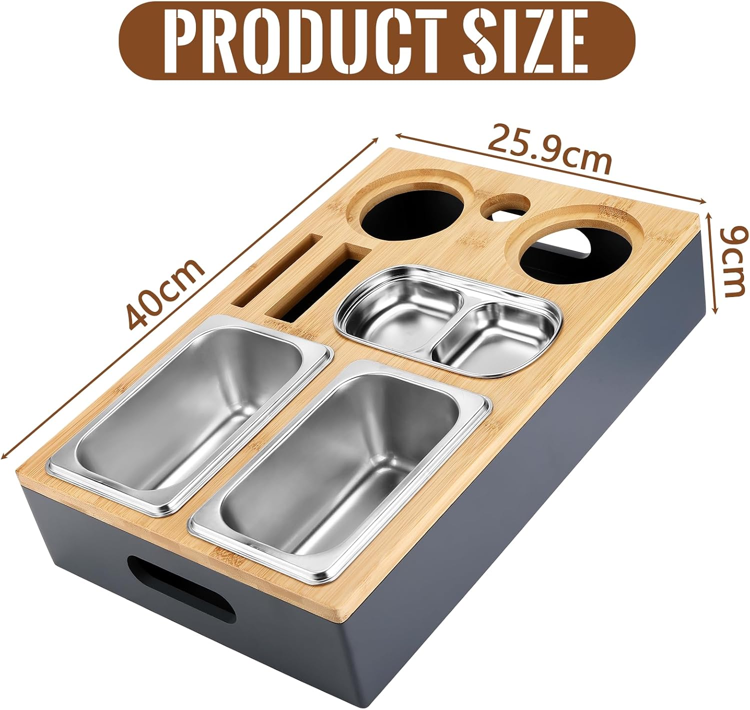 Coffee Bar Snack Box with Stainless Steel Snack Bowls with Removable Lid – Bild 5