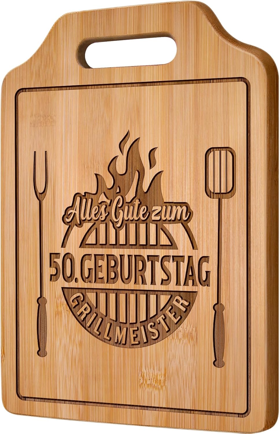 50th Birthday Man - Engraved Bamboo Chopping Board, Gifts for 50th Birthday Man