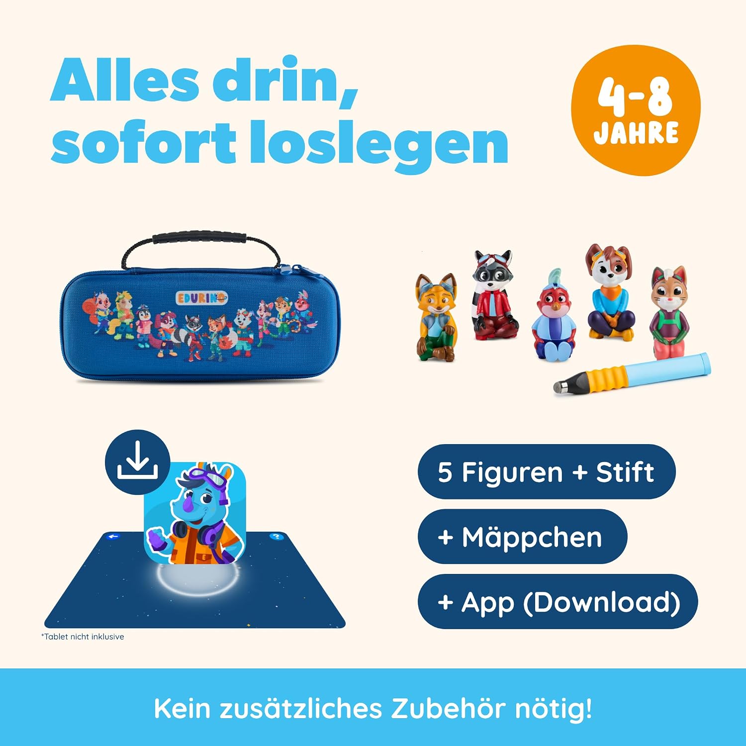 Edurino Bundle - 5 Educational Games Children from 4 Years - with App, Pen – Bild 2