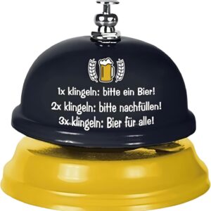 Funny Beer Bell with Sayings – Festival Gadget & Party Accessories – Gift Idea for Men for Birthday, Barbecue, Garden Party & Festival Decoration – Gift Box Included – Tiwoca