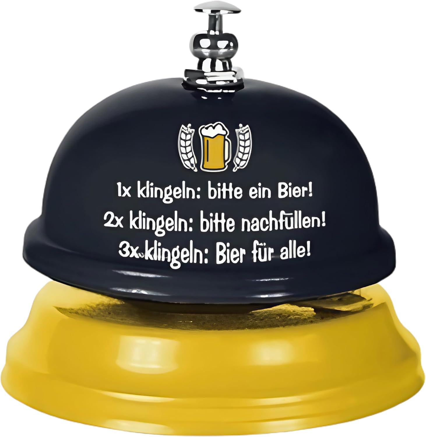 Funny Beer Bell with Sayings - Festival Gadget & Party Accessories - Gift Idea for Men for Birthday, Barbecue, Garden Party & Festival Decoration - Gift Box Included - Tiwoca
