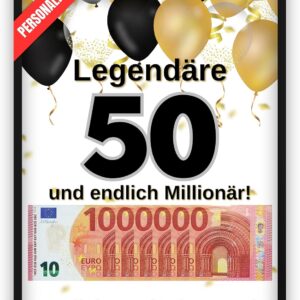dockyardos 50th Birthday Money Gift | Creative Gift for Boys and Girls | Your First Million | Gift Idea for Men and Women