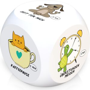 GLÜCKSGUT® Anti-Stress Cube, Funny Stress Cube for Stress Relief, 6 Designs, Gift Box & Instructions, Anti-Stress Toy, Colleague Gift, Joke Item, Office Gift, Anti-Stress Gift