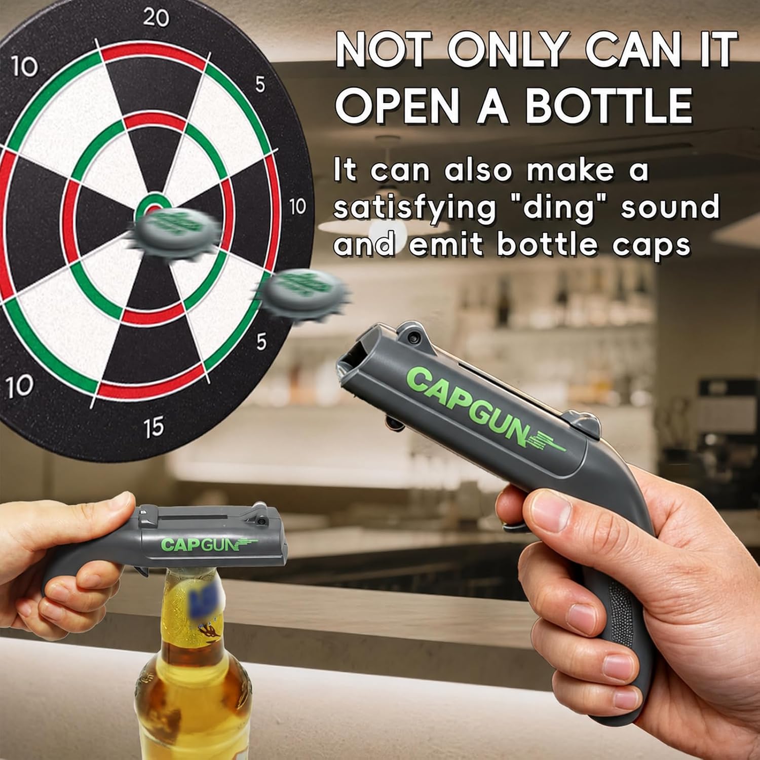 Pack of 2 Cap Gun Bottle Opener Gun, Funny Beer Opener – Bild 3
