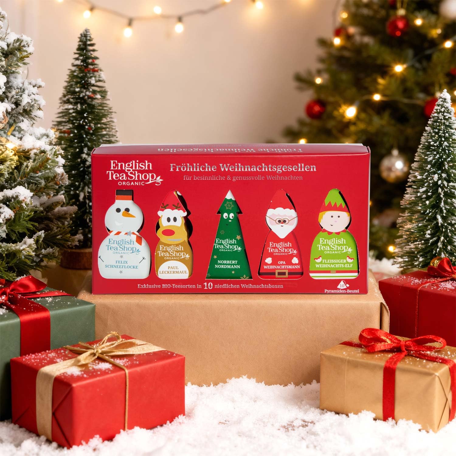 ETS - Organic Winter Tea Box "Merry Christmas Party", Tea Gift, Secret Santa Gift, 10 Tea Figures – Bild 6