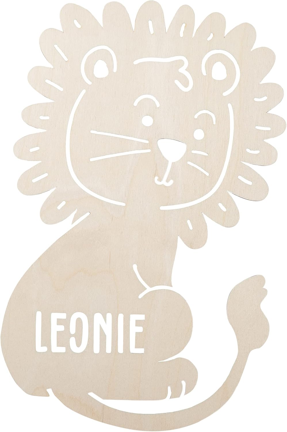 Laublust Baby Night Light, Customisable Gift for Birth and Christening, LED Background Lighting, Natural, Lion – Bild 4