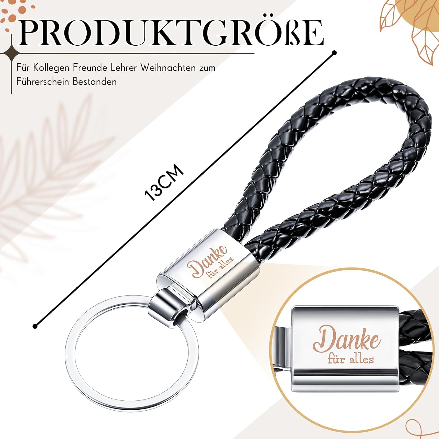 Jadive Thank You Gift Car Braided Leather Keyring – Bild 2