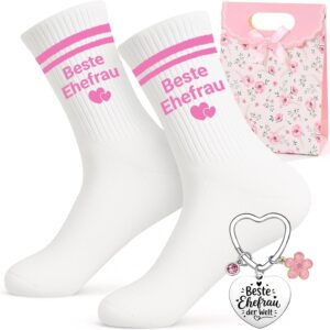 Wife Gift Cotton Socks & Keyring & Gift Bag