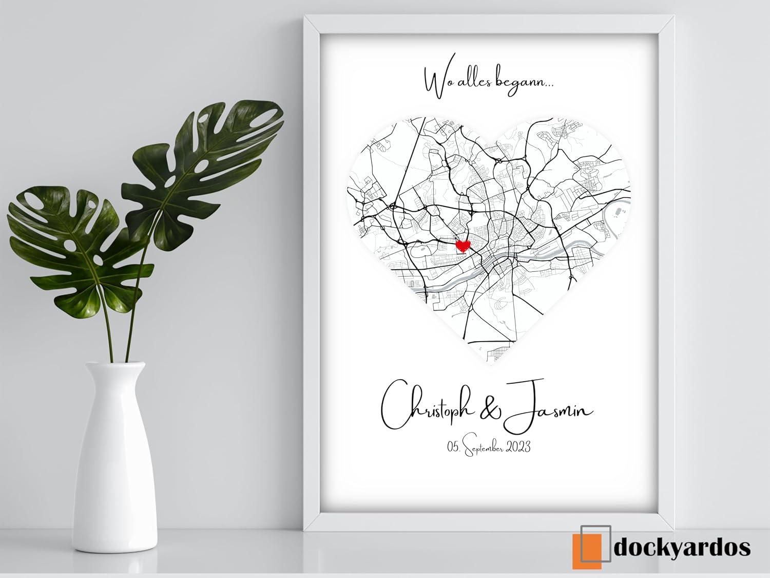 dockyardos Personalised Coordinate Poster "Where Everything began" | Gift for Couples, Girlfriend or Wife | Individual Wall Picture for Anniversary, Valentine's Day & Birthday – Bild 4
