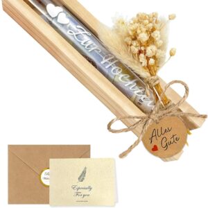 Wedding Gifts for Bride and Groom, Elegant Money Gift Wedding, Money Gifts Packaging Gift Box with Dried Flowers & Wedding Card & Test Tube, Wedding Gift Money Ideas