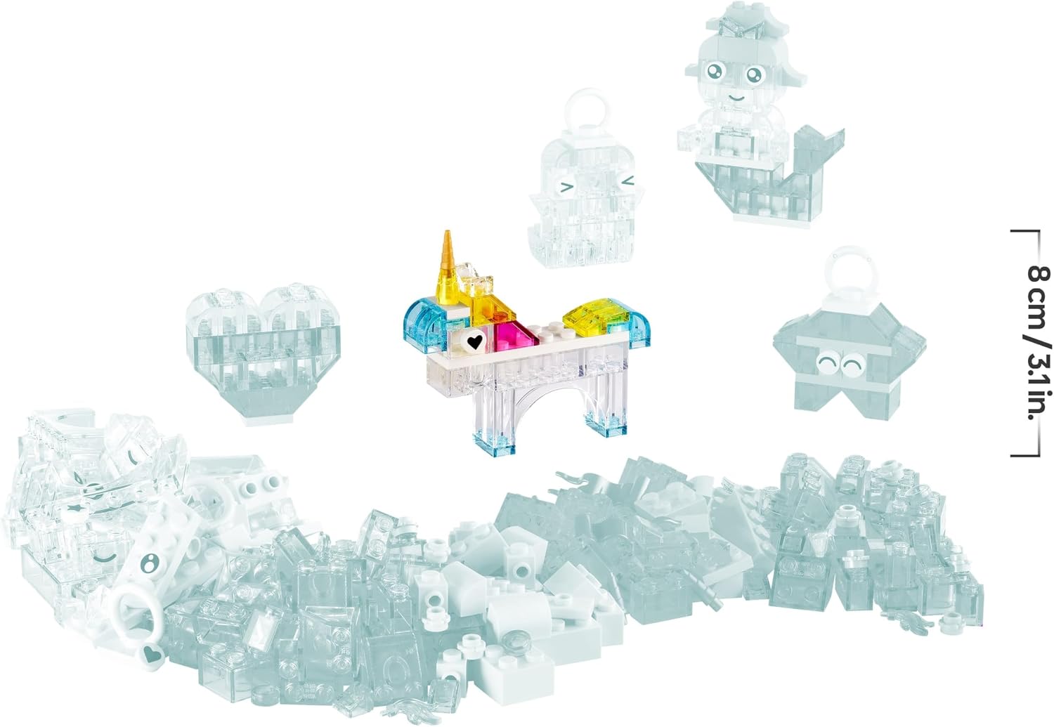 LEGO Classic Magic Box with Transparent Stones - Colourful Building Blocks and Hanging Stones - Unicorn, Dragon, Penguin and Other Figures - Craft Set for Girls and Boys from 5 Years 11040 – Bild 7