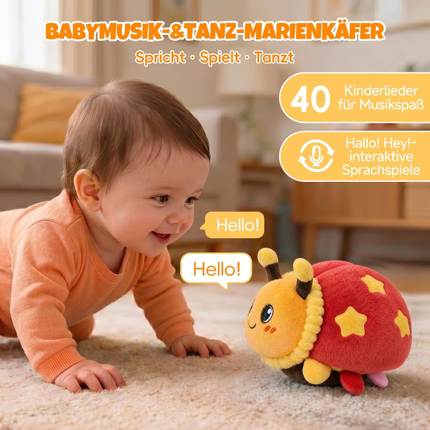 SAIMAND Baby Toy 6-18 Months, Music Ladybird Crawling Toy – Bild 5