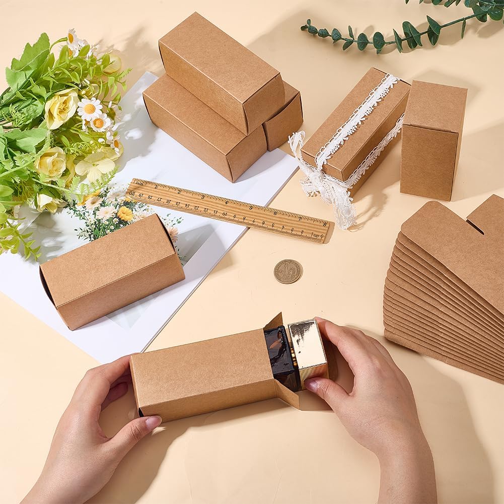 OLYCRAFT Pack of 50 Kraft Cardboard Boxes 5 x 5 x 12 cm Rectangular Kraft Papers DIY Box Brown Cardboard Gift Boxes with Lid Lipstick Bottle Packaging Tube Storage Boxes for Jewellery Sweets – Bild 3