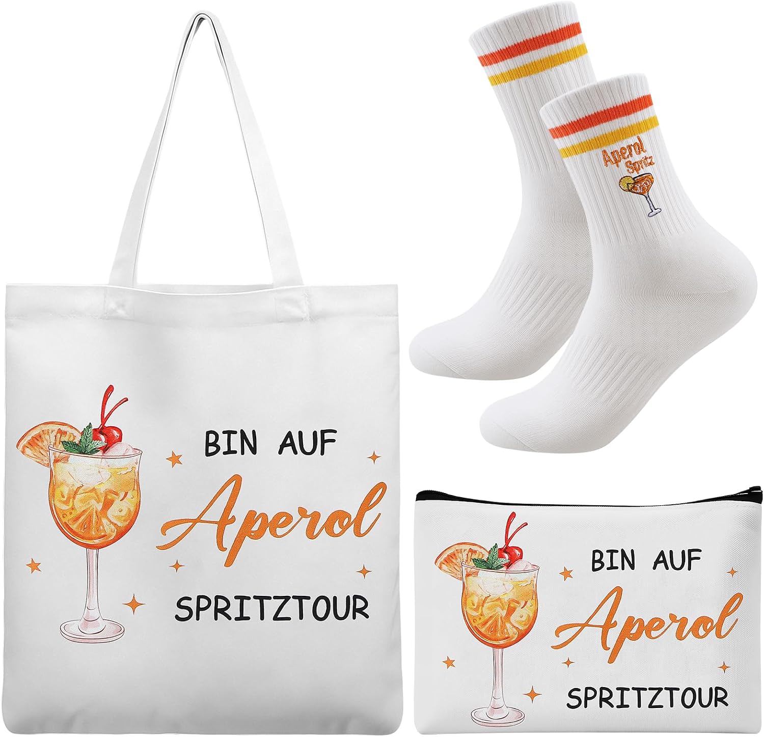 Aperol Spritz Gift Set Bag Socks Cosmetic Bag Women