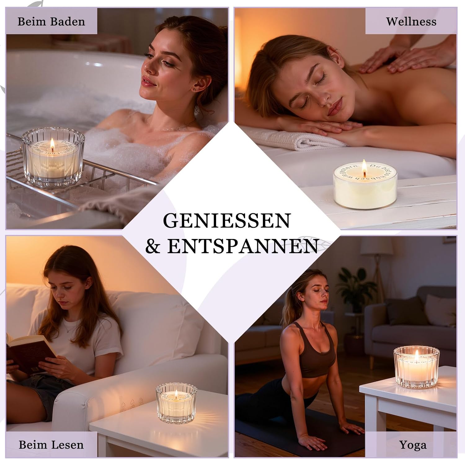 Birthday Gift for Women, Purple, Pack of 12 Scented Candles Gift Set – Bild 5