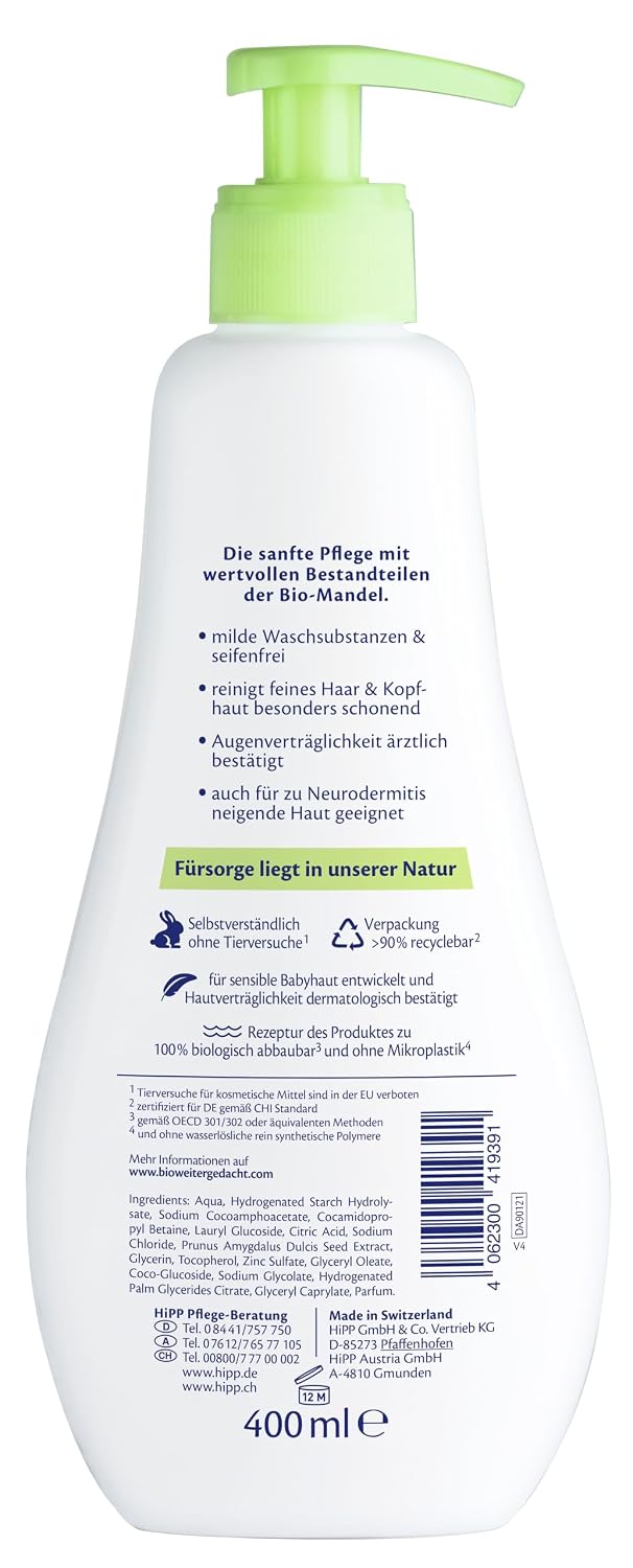 HiPP Babysanft Skin and Hair Wash Gel, 400 ml, Pack of 6 (6 x 400 ml) – Bild 2