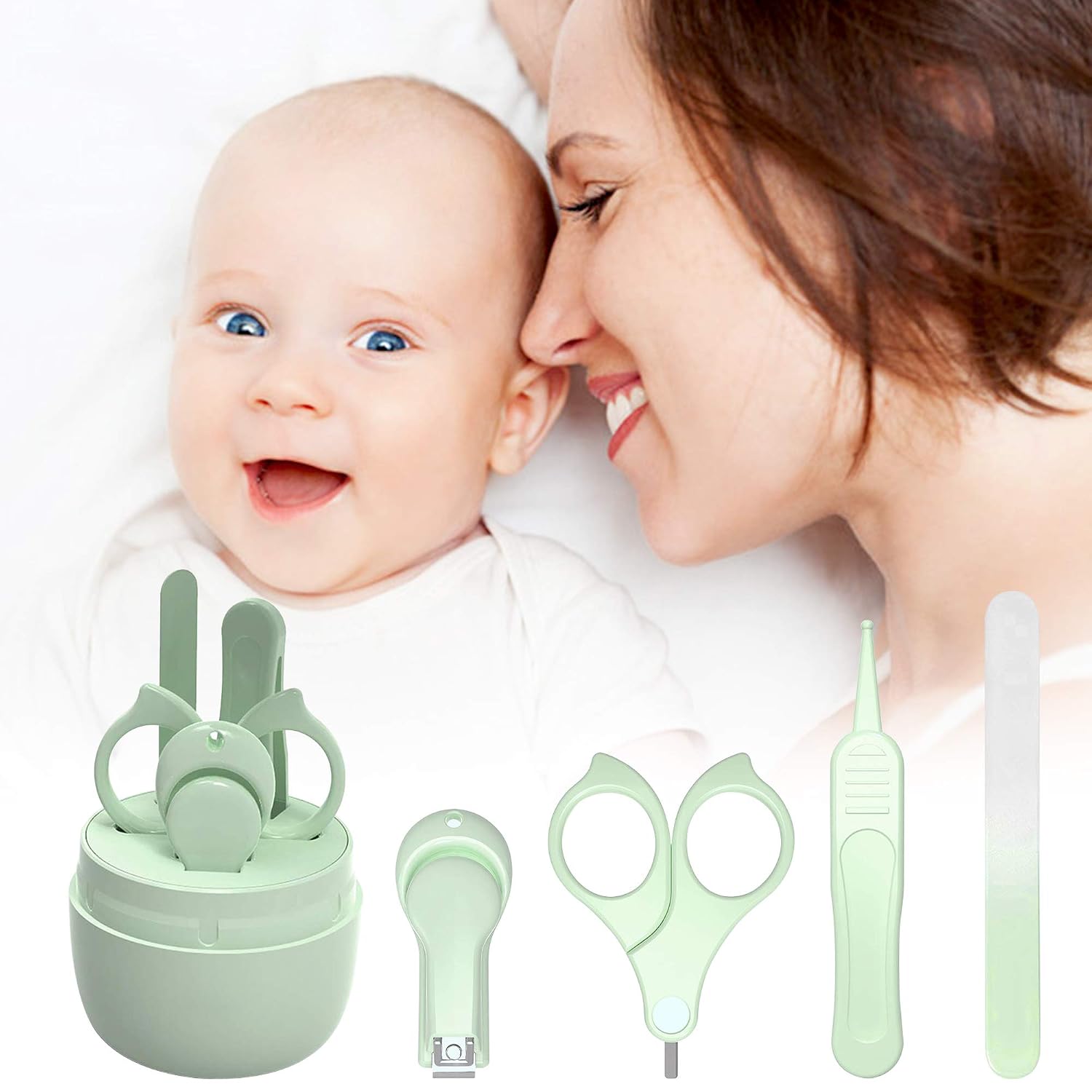 Baby Care Set With Baby Nail Scissors, For Fingernails And Toenails, With Nail Clippers, Nail Scissors, Nail File and Tweezers For Children And Newborns In Sweet Owl Gift Packaging (B) – Bild 7