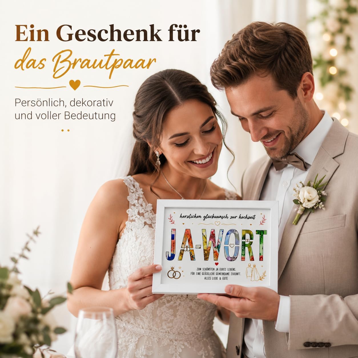 Frame Money Gift Wedding "JA-Word" Motif Decorative Stand – Bild 6