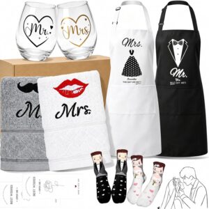 8-Piece Wedding Gifts for Bride and Groom Mr and Mrs Gift