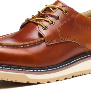 Men's Leather Soft Comfort Fashion Classic Moc Toe Shoes