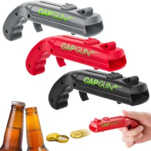 Pack of 3 Cap Gun, Bottle Opener Funny, Bottle Cap Gun, Beer Cap Gun, Bottle Opener Gun, Gadgets for Men for Home, Bar, Party, Drinking and Playing
