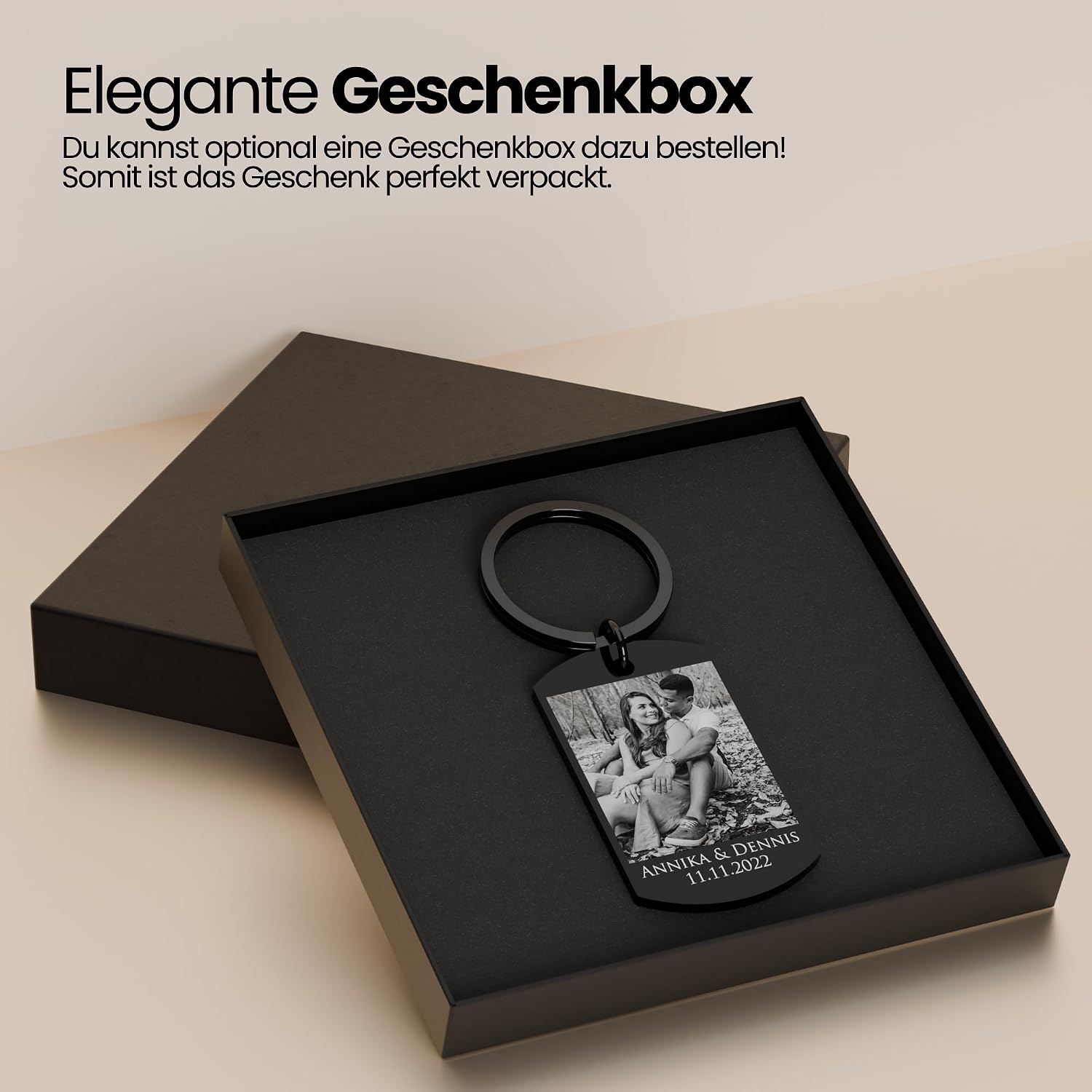 Personalised Stainless Steel Photo & Engraved Keyring - Personalised Gift for Lover, Friends & Family - Personalised Gift for Christmas, Valentine's Day or Anniversary – Bild 5