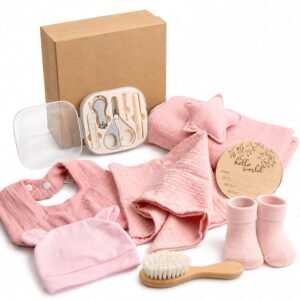 8-in-1 Newborn Gift Set Pink Girl Boy Baby Gift Birth