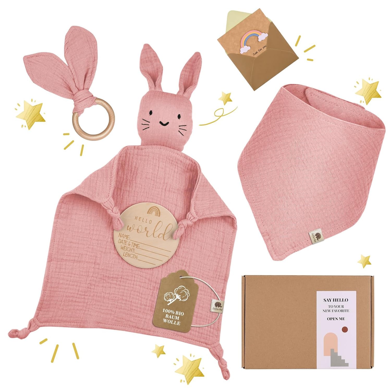 Baby Gift | Personalised Gifts for Birth for Girls | Comforter Baby Shower Gift Set