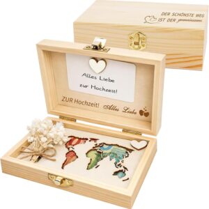 Money Gift Wedding World Map Wooden Wedding Card Money Gift