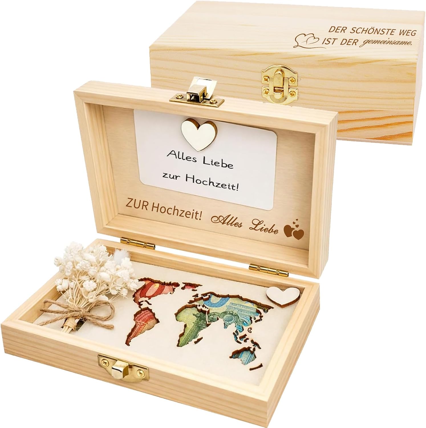 Money Gift Wedding World Map Wooden Wedding Card Money Gift
