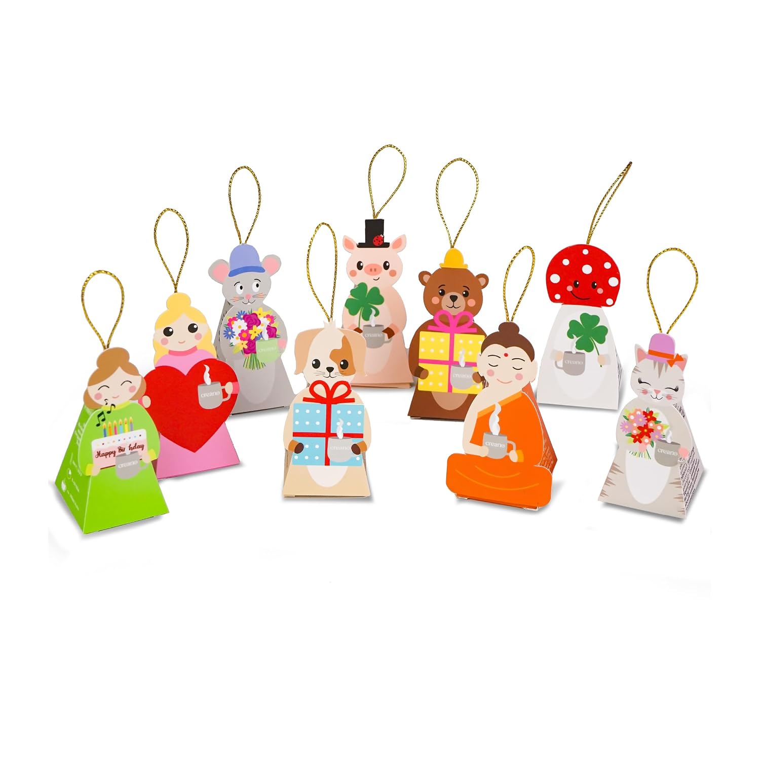 Creano Organic Herbal Tea Gift Set "Tea Lovers" – 9 Pyramid Tea Bags in 9 Cute Figures to Give as a Gift – 22.5 g – Bild 10