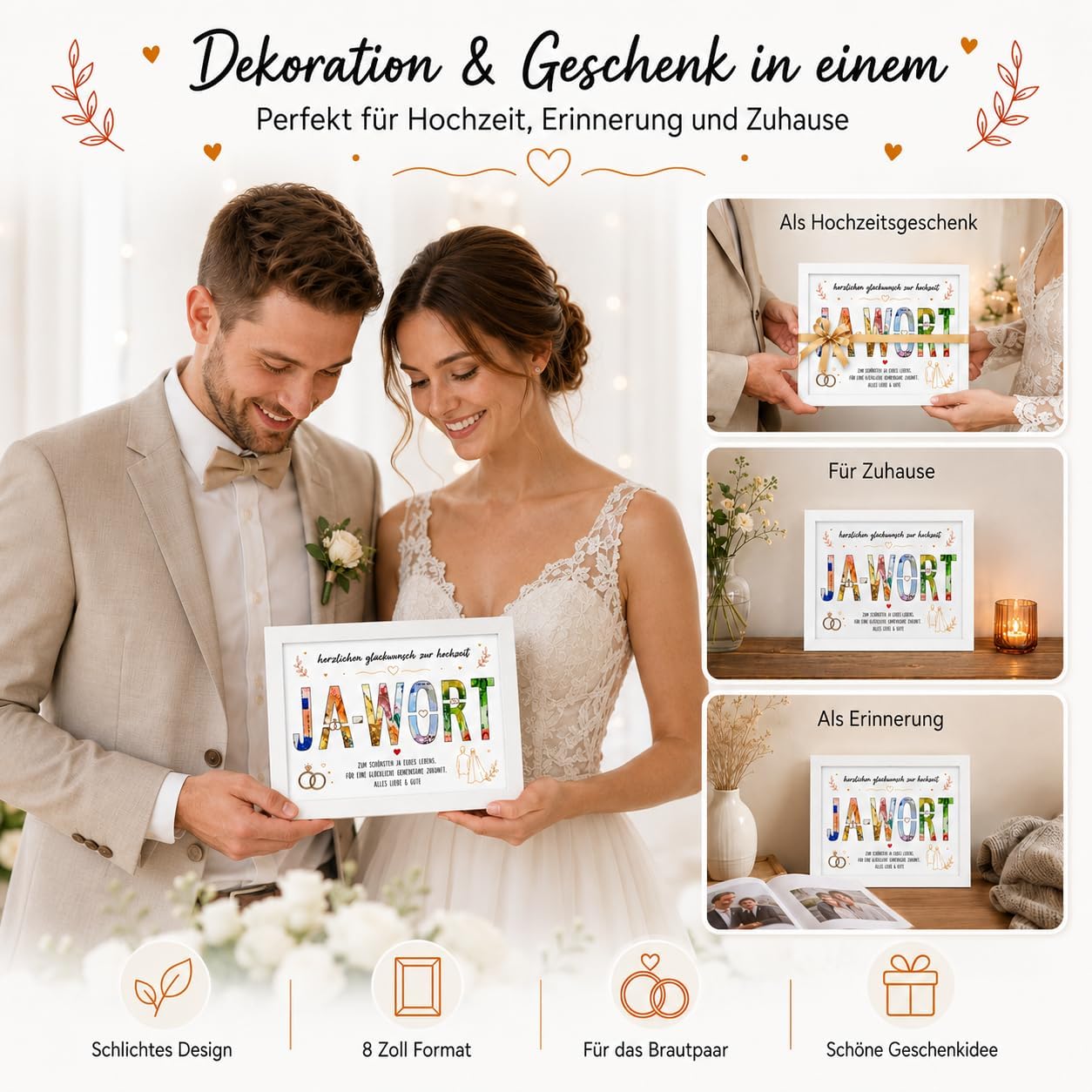 Frame Money Gift Wedding "JA-Word" Motif Decorative Stand – Bild 7