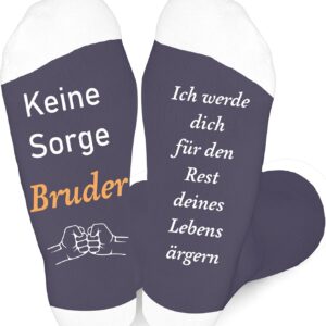 Geburtstagsgeschenk für Bruder Geschenke Lustige Socken Brüder Geschenkideen Vatertag Männertag Weihnachten