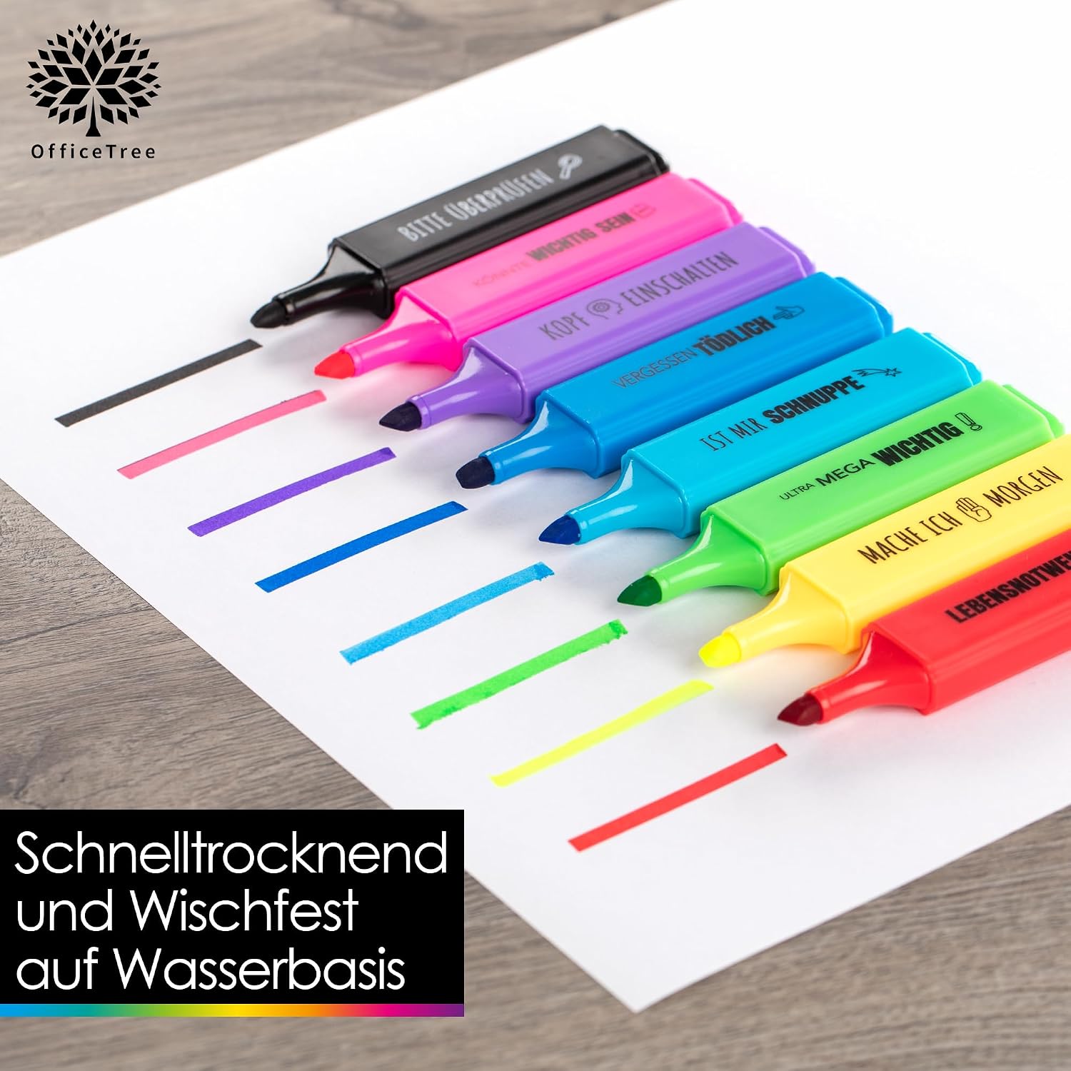 OfficeTree 8 Funny Highlighter Set in Box - Cute Sayings - Highlighter with Sayings as Funny Office Items for Students, Teachers, Work Colleagues – Bild 6