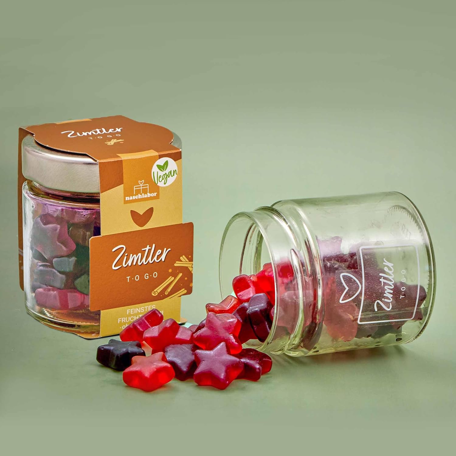 Vegan Cinnamon Gummy Bears 120 g Alcohol-Free and High-Quality Christmas Fruit Gums Cinnamon To Go Vegan Sweet Vegan Delicatessen Gift for Christmas Vegan Fruit Gummies in Gift Jar – Bild 4