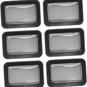 Pack of 6 Black Tin Tins with Transparent Window, Rectangular Storage Boxes for Gifts, Biscuits, Craft Supplies, Portable Metal Boxes with Easy to Open, Pack of 6