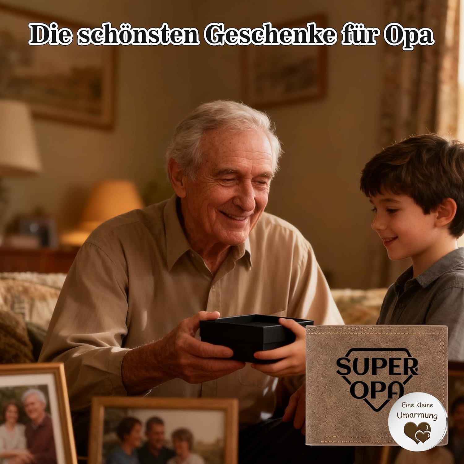 Grandpa Gift Father's Day Wallet Best Grandpa Gift Grandpa Birthday Meaningful Gifts for Grandpa Gift Set Gift Ideas Father's Day Gift Christmas Easter Valentine's Day Men Gifts, Super Grandpa – Bild 6