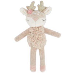 Bieco Cuddly Toy Deer Ella with Rattle | Baby Cuddly Toy from 0 Months Soft Toy Baby Plush Toy Deer Reindeer Cuddly Toy Girls Cuddly Toy Music Box Girls