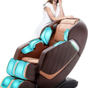 HealthRelife 3D Massage Chair with 24 Air Cushions 135 cm SL Rail Brown