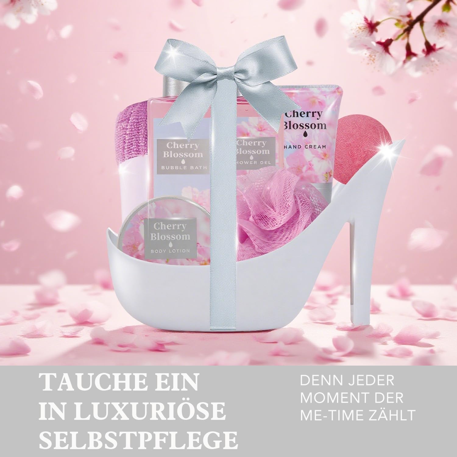 Spa Luxury Bath Gift 8-Piece Cherry Blossom Fragrance - Gifts for Women – Bild 7