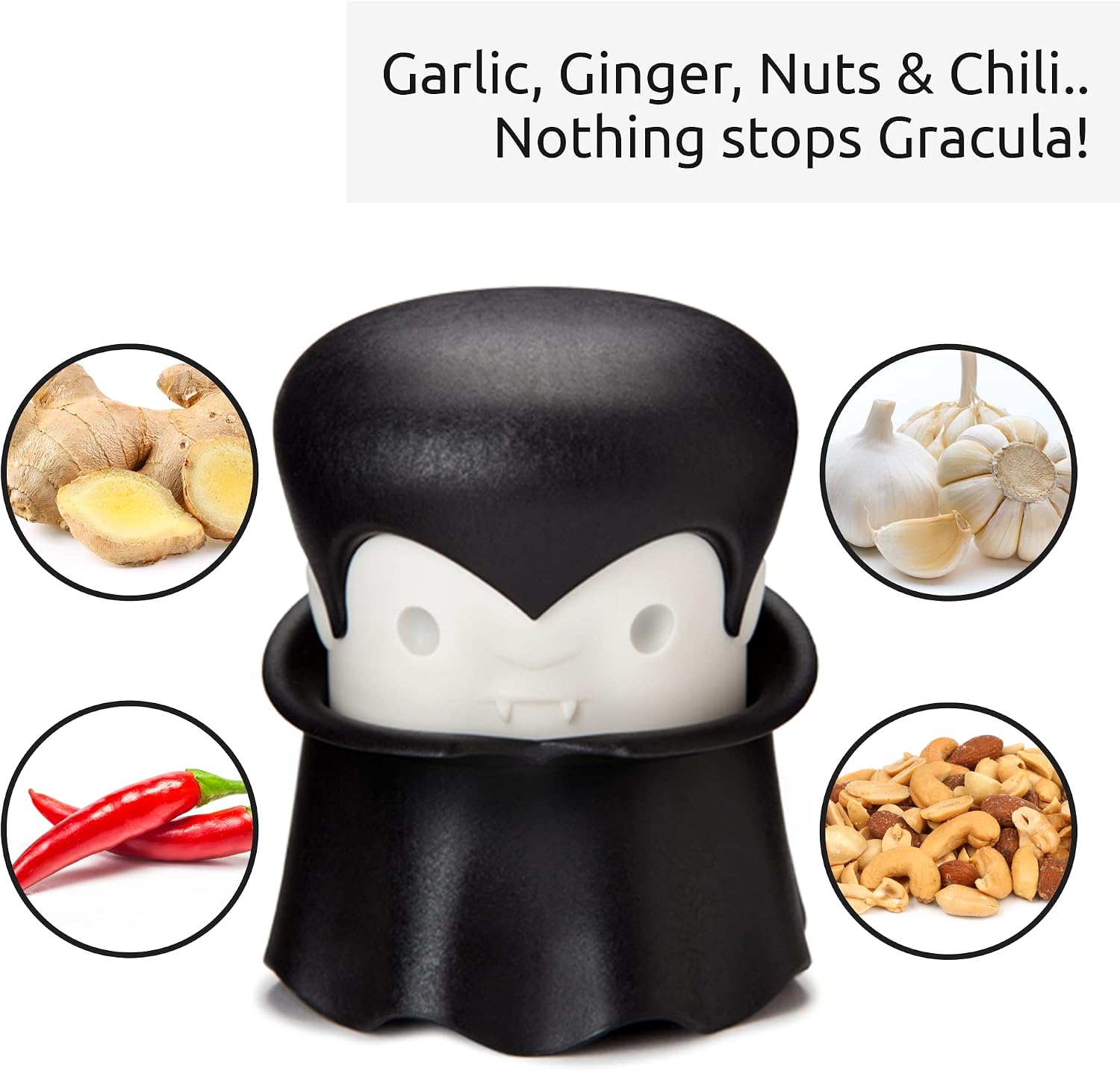 Ototo Gracula Garlic Cutter, Garlic Chopper and Peeler, Dracula Garlic Press, Easy to Use, Twister Without BPA, Easy to Clean and Dishwasher Safe, Halloween Decoration – Bild 4