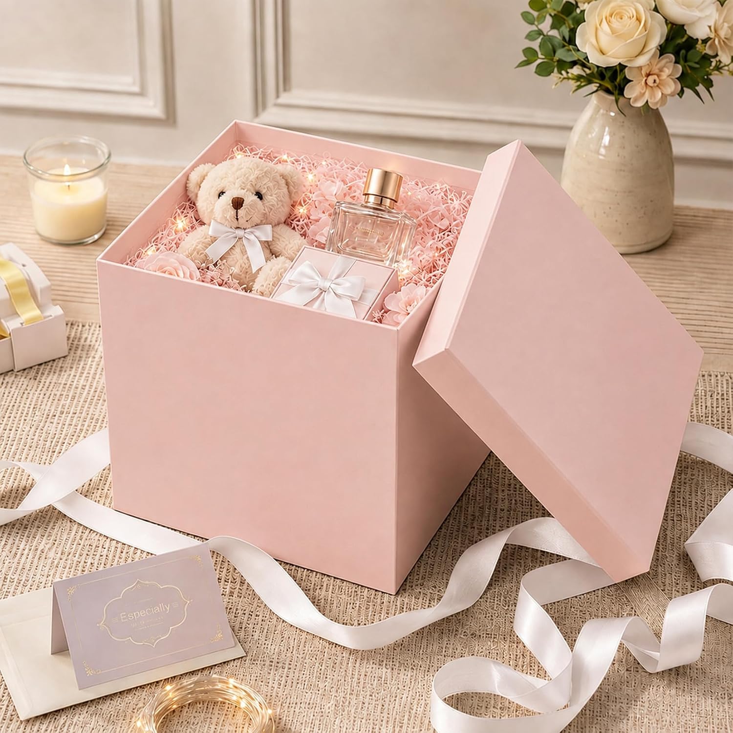 Gift Box with Lid, Large, XXL, Pink, 30 x 30 x 25 cm, Premium Gift Box – Bild 5