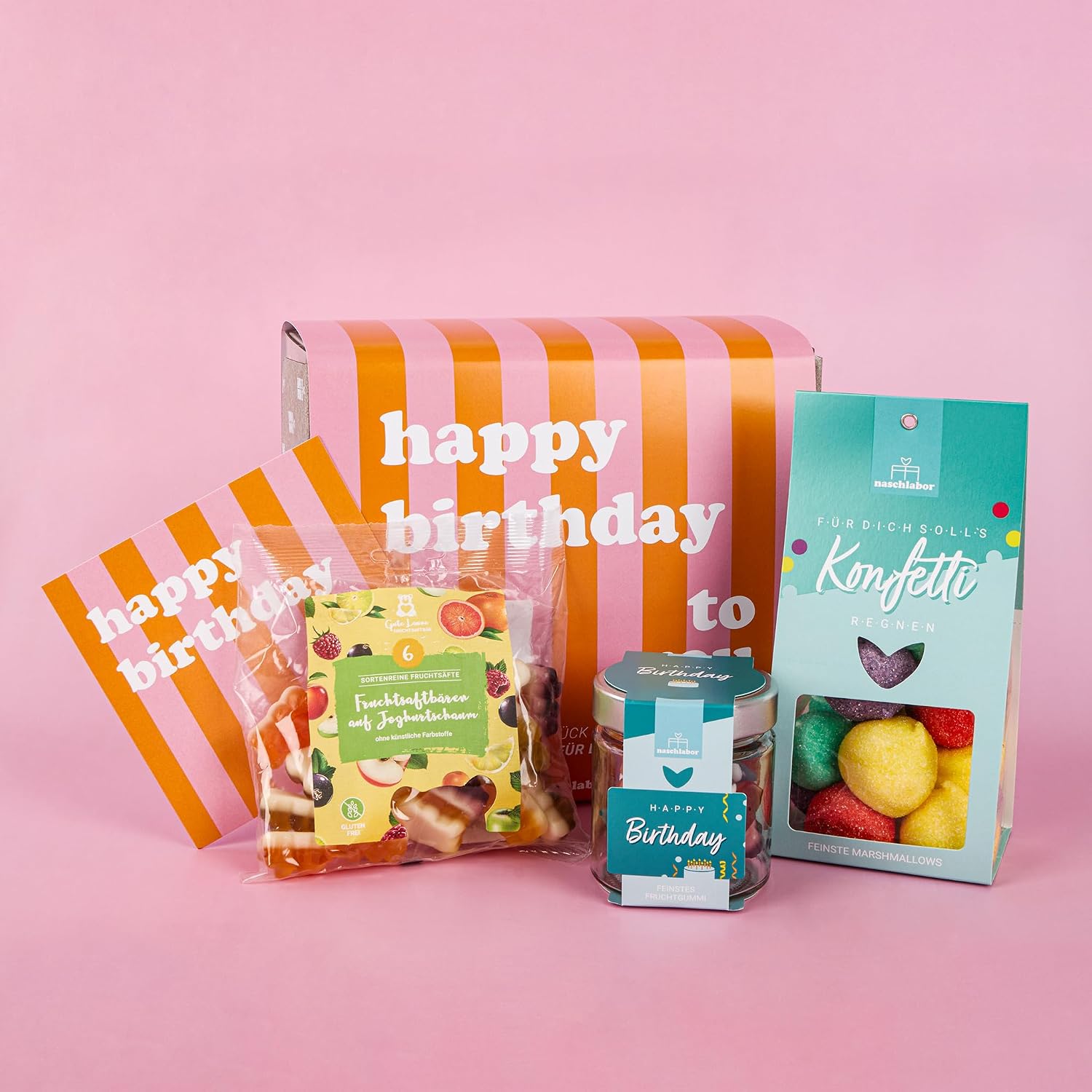 Birthday, Surprise & Little Delights | Birthday Joy for Family, Friends & Colleagues | with Sweet Fruit Gummies and Marshmallows | naschlabor Gift Box Happy Birthday to You – Bild 2